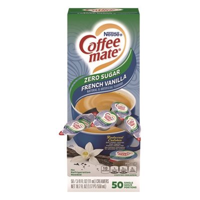 CREAMER, LIQUID FRENCH VANILLA SUGAR FREE MINI CUPS 50 / BOX