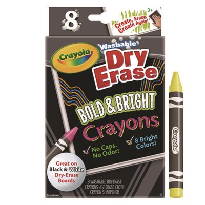 CRAYONS, DRY ERASE WASHABLE BRIGHT