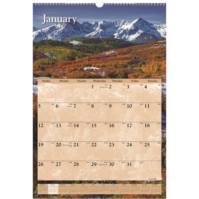 WALL CALENDAR, SCENIC, MONTHLY, 15.5" x 22.75", 2022