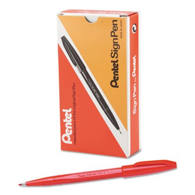 ETS SIGN PEN, FINE POINT RED INK BULLET TIP