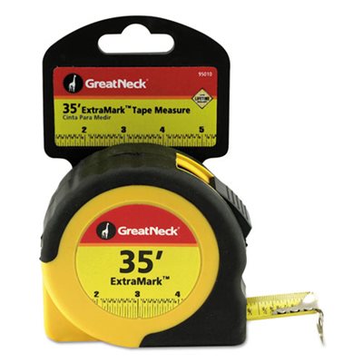 EXTRAMARK TAPE MEASURE, 1" X 35FT, STEEL, YELLOW / BLACK