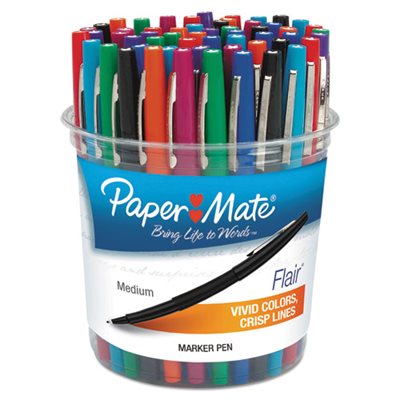 STICK PEN, PAPERMATE POINT GUARD FLAIR POINT ASSORTED INK