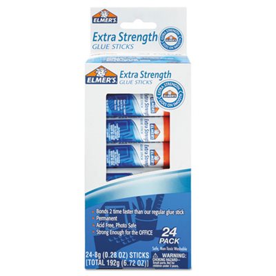 GLUE, STICKS, ELMER'S, Extra-Strength, Office, 0.28 oz, 24 / Pack