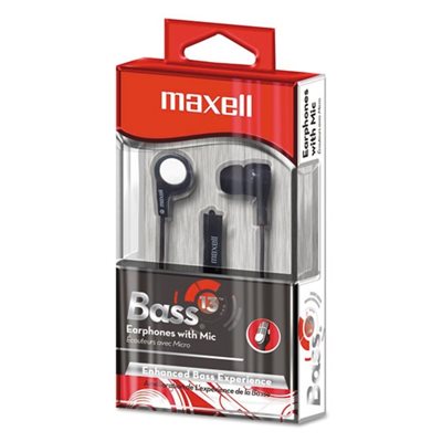 EARBUDS, BASS WITH MIC BLK
