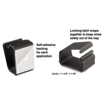 Self-Adhesive Wire Clips, MASTER CASTER, Black, 6 / Pack