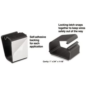 Self-Adhesive Wire Clips, MASTER CASTER, Black, 6 / Pack