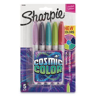 MARKERS, PERMANENT MEDIUM TIP COSMIC ASST COLORS 5PK