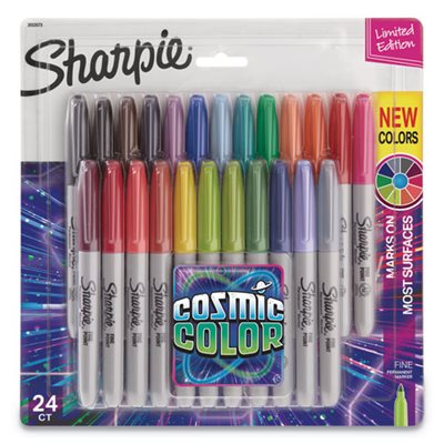 PERMANENT MARKERS, COSMIC COLORS MEDIUM BULLET TIP 24 PK