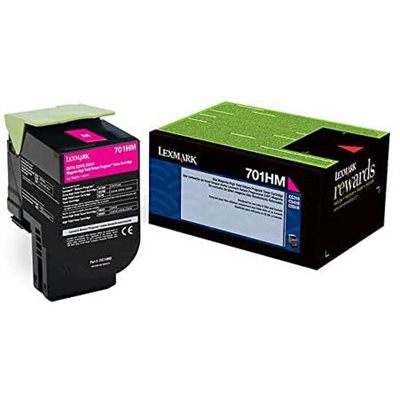 CARTRIDGE, TONER, LEXMARK, 70C1HM0 (LEX-701HM), High-Yield Toner, 3000 Page-Yield, Magenta