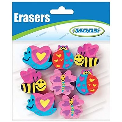 PENCIL TOPPERS, LOVE BUG, 8 / PACK, ERASERS