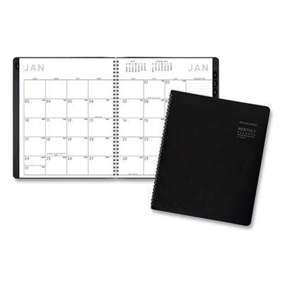 PLANNER, CONTEMPORARY, MONTHLY, PREMIUM PAPER, 8.875" x 11", BLACK, 2020