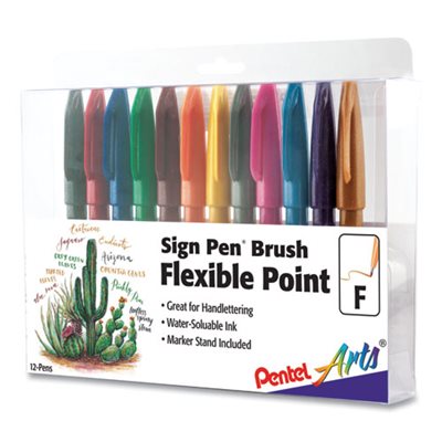 MARKER PEN, FLEX TIP ASSORTED COLORS SET