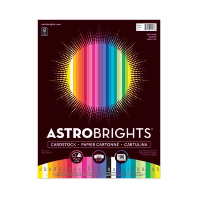 CARD STOCK, ASTROBRIGHTS COLOR LETTER SIZE 65LB 100 / PK