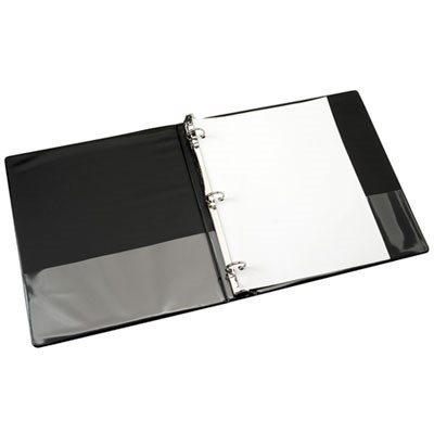 BINDER, 1"  BLACK POCKET WITHOUT OVERLAY