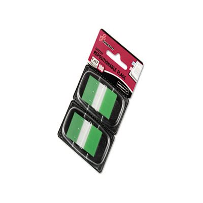 PAGE FLAGS, 1" x 1.75" GREEN, 100 / PACK, SKILCRAFT