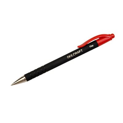 PEN, BALLPOINT, RETRACTABLE, EZGRIP RUBBER, FINE, RED, DOZEN