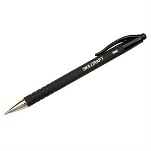 PEN, BALLPOINT, RETRACTABLE, EZGRIP RUBBER, MEDIUM, BLACK INK, ABILITYONE, DOZEN