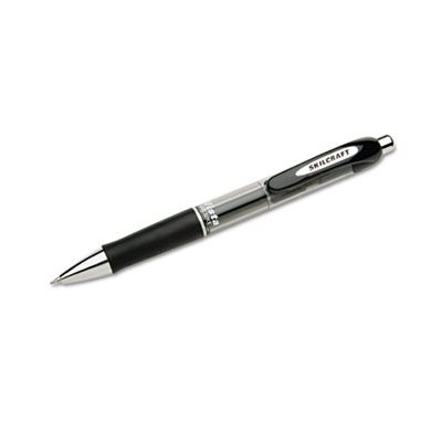 PEN, ROLLERBALL, RETRACTABLE, GEL, VISTA SECURITY, .7MM FINE, BLACK, ABILITYONE, 3 / PACK