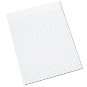 PAD, WRITING, 8.5" X 11", RULED, WHITE, 100 SHEETS, DOZEN