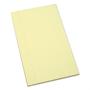 PAD, WRITING, 8.5"X14", RULED, YELLOW, 100 SHEETS