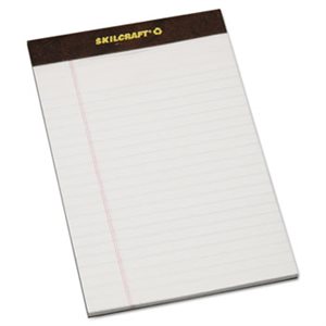 WRITING PAD, LEGAL PAD, 5" X 8", DOUBLED LINE MARGIN RULED, WHITE, 50 SHEETS, DOZEN