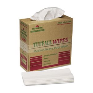 TOWEL, WIPING, HEAVY DUTY, TUFFALL, 16.75" X 9.75", WHITE, 100 / BOX