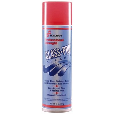 CLEANER, GLASS PRO, GLASS & STAINLESS STEEL, AEROSOL, ABILITYONE, 19 OZ