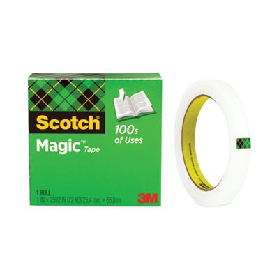 TAPE, 3M MAGIC CLEAR 3" CORE 0.5" X 72 YDS