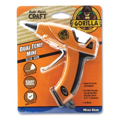 GLUE GUN, DUAL TEMP MINI HOT GORILLA ORANGE / BLACK