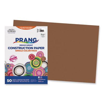 Construction Paper, Sunworks, 58lbs, 12" x 18", Brown, 50 Sheets / Pack