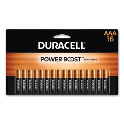 BATTERIES, AAA, DURACELL CopperTop, Alkaline, w /  Duralock Power Preserve Technology, 16 / PACK