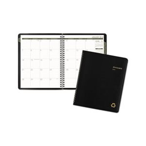 Recycled Monthly Planner, 8.75 x 7, Black, 2021