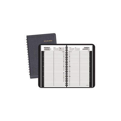 APPOINTMENT BOOK, DAILY, 15-MINUTE APPOINTMENTS, 8" x 4.875", BLACK