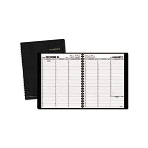 APPOINTMENT BOOK, WEEKLY, 8.25" x 10.875", BLACK, 2020-2021