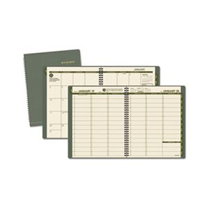 Recycled Weekly / Monthly Classic Appointment Book, 11 x 8.25, Green, 2021