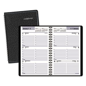 APPOINTMENT BOOK, BLOCK FORMAT, WEEKLY,  4.875" x 8", BLACK, 2020