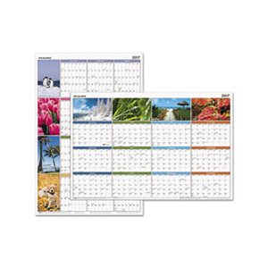 PLANNER, "SEASONS IN BLOOM", VERTICAL / HORIZONTAL, ERASABLE, WALL, 24" x 36", 2020