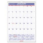 WALL CALENDAR, MONTHLY, RULED, DAILY BLOCKS, 12"  2022x 17", WHITE