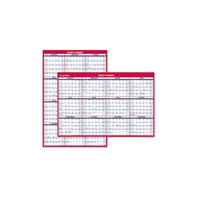 WALL PLANNER, ERASABLE, VERTICAL / HORIZONTAL, 32" x 48", BLUE / RED