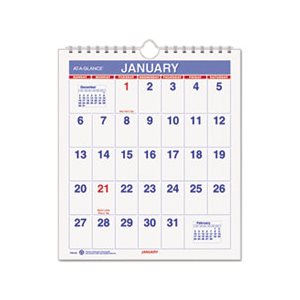 WALL CALENDAR, MINI MONTHLY, 6.5" x 7.5", WHITE, 2022