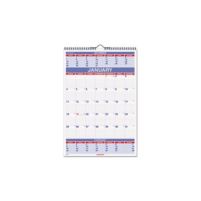 WALL CALENDAR, THREE-MONTH, 15.5" x 22.75", 2022