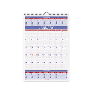 WALL CALENDAR, THREE-MONTH, 15.5" x 22.75", 2022