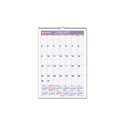 WALL CALENDAR, ERASABLE, 15.5" x 22.75", WHITE, 2022