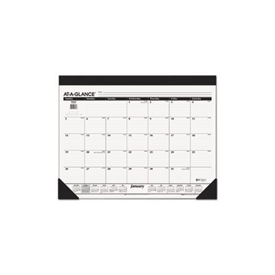 Monthly Refillable Desk Pad, 22 x 17, White, 2021