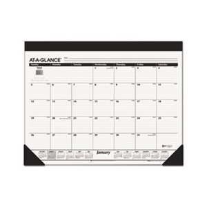 Monthly Refillable Desk Pad, 22 x 17, White, 2021