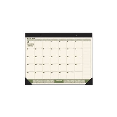 Recycled Monthly Desk Pad, 22 x 17, 2021