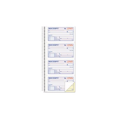 RENT RECEIPT BOOK, TWO-PART, 2.75" x 4.75", CARBONLESS, 200 FORMS