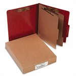 FOLDER, CLASSIFICATION, 20-Pt PRESSTEX, LETTER, 6-SECTION, RED, 10 / BOX