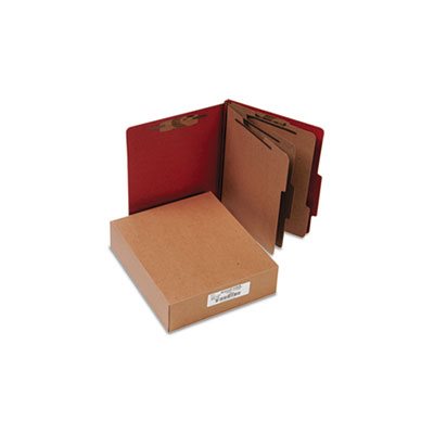 FOLDER, PRESSBOARD, 20-PT CLASSIFICATION FOLDERS, LETTER, 8-SECTION, EARTH RED, 10 / BOX