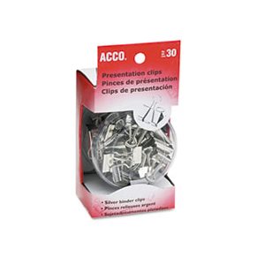 CLIP, METAL PRESENTATION CLIPS, ASSORTED SIZES, SILVER, 30 / BOX